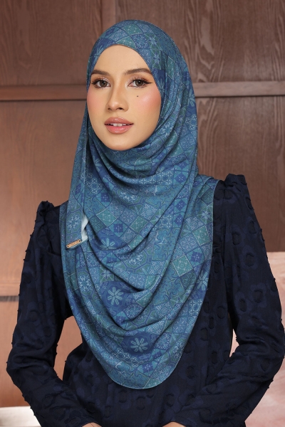 Aralyn Babes Printed Izmir in Aqua Blue